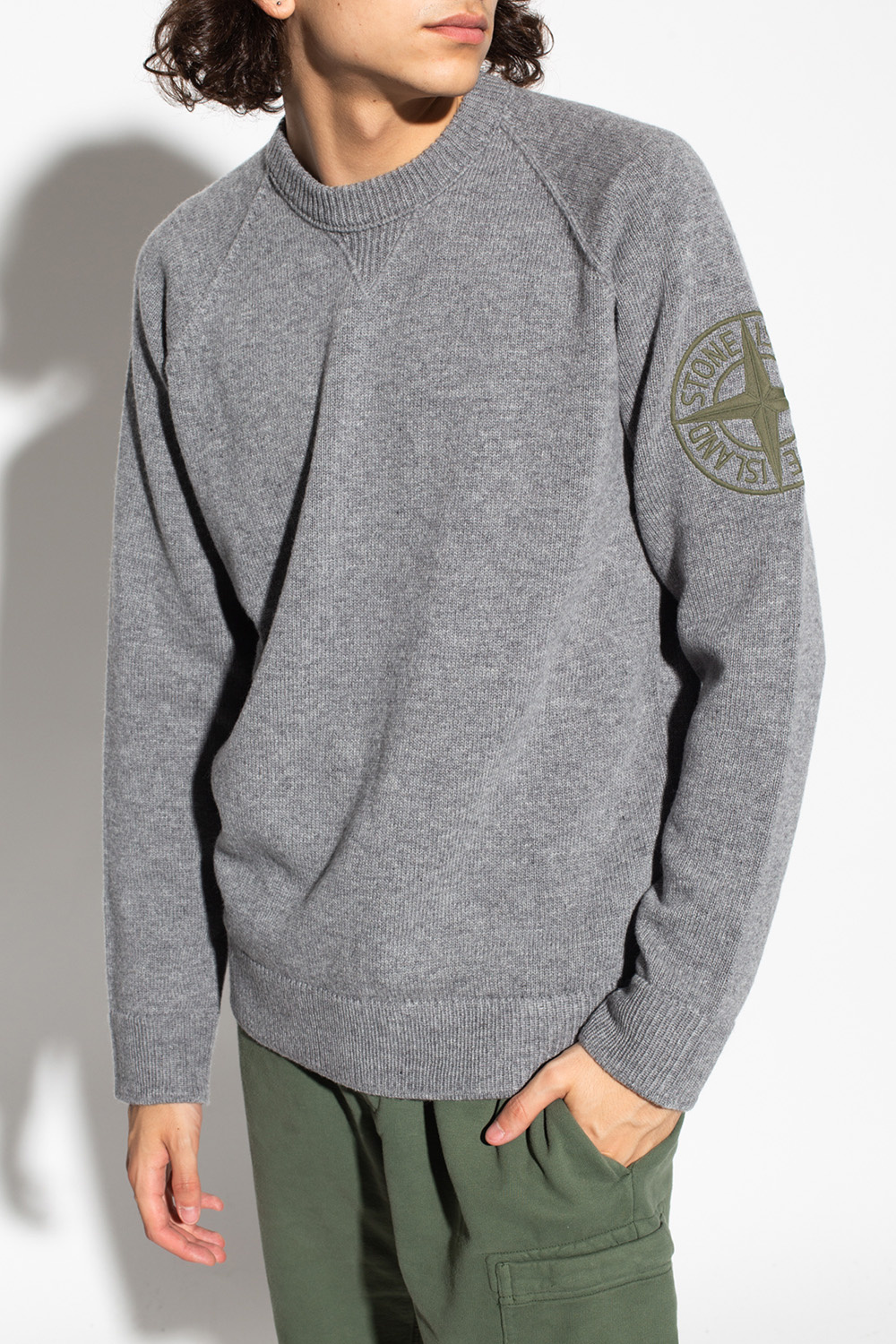 Stone island cheap logo embroidered sweatshirt